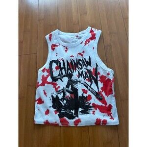 Chainsaw Man Blood Ribbed Girls Tank Top XL or Women's M
